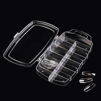 10 fentes vides clair Nail Art décoration boîte de rangement faux conseils boîtes étui personnalisé pour le stockage
