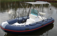 Rancoo – bateau gonflable rigide côtelé en PVC Hypalon, 430cm, coque dure en Aluminium et fibre de verre avec Console centrale, vente en gros