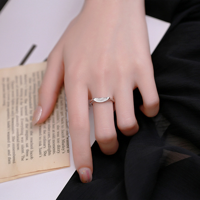 Europe and the United States Hot INS Wind Sun and Moon Splicing Men and Women a Pair of 925 Silver Couple Ring