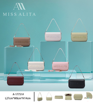 Tas Selempang/Crossbody Wanita Miss Alita, Kulit PU Bergaris, Lapisan Kanvas, Penutup Ritsleting dan Hasp, Desainer Fashion, Tas Tangan Kecil Trendi
