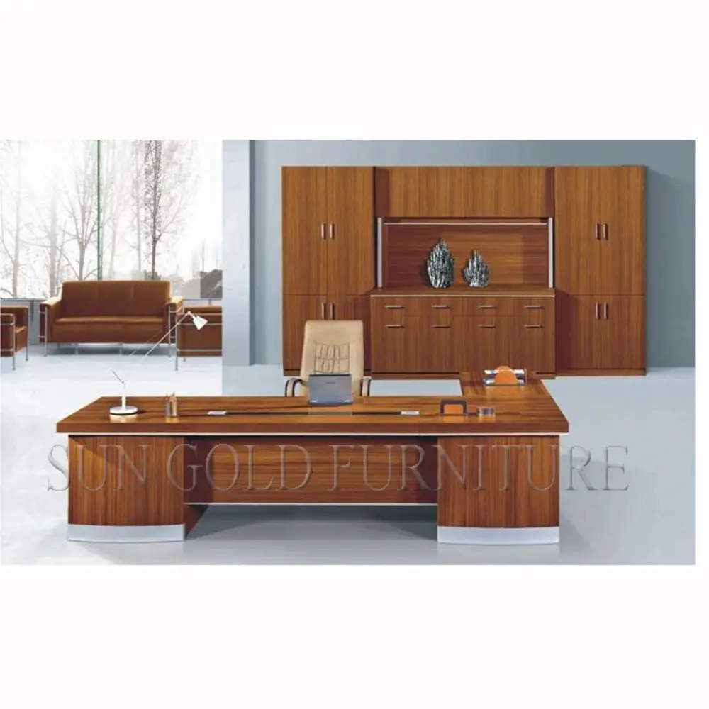 Higher quality wooden design L shape luxury office executive desk