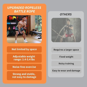 Upgraded Ropeless Battle Ropes for Home Gym Four Adjustable Weight Levels Weighted Workout Ropes for <b>Strength</b> <b>Training</b> Equipment - Product Image 3