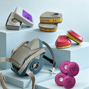 Masque à gaz demi-visage haute performance, filtre à particules <span class=keywords><strong>P3</strong></span> + <span class=keywords><strong>cartouche</strong></span> multi-gaz pour une protection complète sur le lieu de travail - Product Image 2