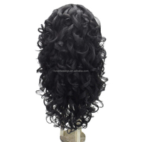 Nouveautés Perruques Bandeau Semi-Perruques Synthétiques Cheveux Afro Bouclés Yaki Auburn Ondulés à l'Eau Noués à la Main de 24 Pouces pour Femmes Noires