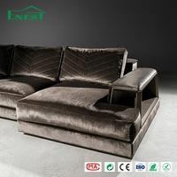 Ensemble de canapés modulaires en L de luxe avec table d'appoint intégrée pour villa et appartement, service de personnalisation pour toute la maison