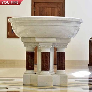 Bonne qualité sculpture sur pierre marbre police d'eau église religieuse Saint baptême police d'eau bénite - Product Image 6