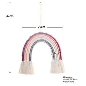 Macramé arc-en-ciel mural suspendu Boho décor de maison chambre gland <span class=keywords><strong>attrape</strong></span>-rêves pépinière enfants bébé cadeau de douche - Product Image 6