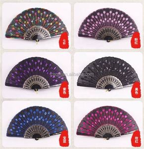 Éventail pliant en plastique avec motifs de dragon brodés chinois orientaux, différentes couleurs, pour fournitures promotionnelles de fête - Product Image 6