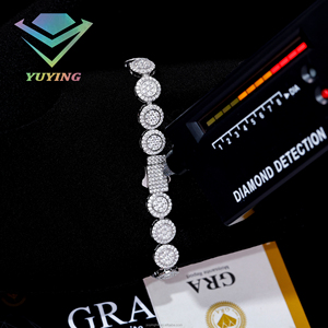 Pulsera redonda de moissanita VVS con baño de oro sobre plata de ley 925, certificada por GRA, unisex, para envío directo de fábrica. - Product Image 3