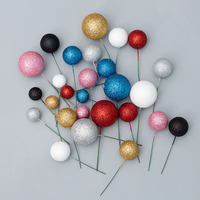 20 pièces/paquet, 2 cm, 2,5 cm, 3 cm, 4 cm, poudre brillante, paillettes, fausses boules en mousse pour la décoration de gâteaux