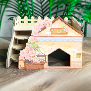 Kit d'aménagement paysager pour <span class=keywords><strong>cage</strong></span> en bois pour petits animaux (hamsters) - Multifonctionnel, facile à nettoyer, cachette, maison, jouets interactifs, grimpe - Product Image 2