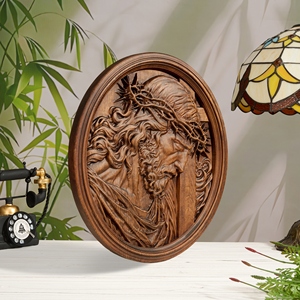 Plaque Cadeau en Bois Scène <span class=keywords><strong>de</strong></span> Nativité, Souvenir <span class=keywords><strong>de</strong></span> la Nativité <span class=keywords><strong>de</strong></span> Jésus Sculpté à la Main, Souvenir <span class=keywords><strong>de</strong></span> Noël Chrétien en Gros - Product Image 2