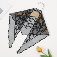 Voile de mariage brodé pour femmes Écharpes Triangle Polyester Voile de dentelle Hijab