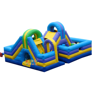 어린이를위한 조이라이즈 블루 풍선 장애물 코스 콤보-PVC 소재 1000KG 용량 7x6x3.6m 크기 - Product Image 1