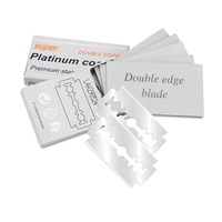 Lame de rasoir de sécurité universelle à double tranchant Lames en acier inoxydable de qualité supérieure à revêtement platine pour rasoir classique 5 pièces/boîte 100 pièces/paquet