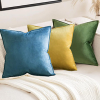 Housse de coussin de canapé de salon de luxe personnalisable en velours néerlandais uni, style nordique, avec bordure et support lombaire