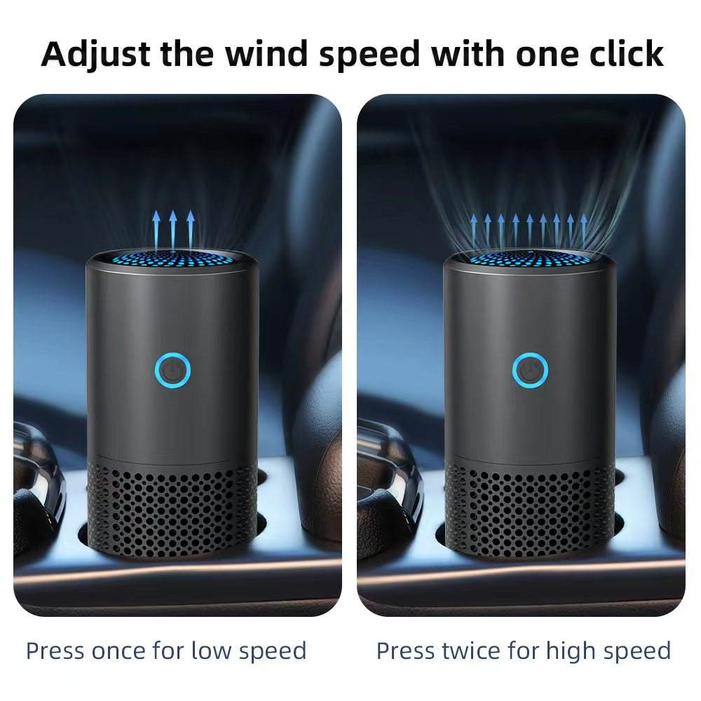 ORANGLES Factory Wholesale Mini Usb HEPA air Purifier Three-Layer Filtration Portable Car Air Cleaner for Smoke and Odor Removal - angled perspective - presenting advantages - Image 4 of 5 | fits any environment | Purchase Factory Wholesale Mini Usb HEPA air Purifier Three-Layer Filtration Portable Car Air Cleaner for Smoke and Odor Removal Michigan | Free Shipping ORANGLES