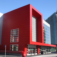 Panneau composite en aluminium ACP ACM imperméable pour revêtement mural 4 mm PVDF couleur rouge pour murs intérieurs