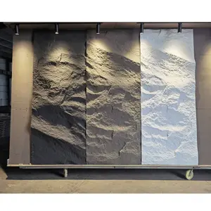 Eexterior lớn slab 3D PU đá bảng điều chỉnh các nhà sản xuất Polyurethane Faux nấm đá PU Đá Nhân Tạo Veneer tường Bảng điều khiển