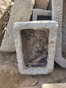 Chinois Antique Long et Ovale <span class=keywords><strong>Pierre</strong></span> Abreuvoir Animal Petit Abreuvoir D'alimentation Traditionnel Fleur Planteur - Product Image 4