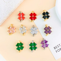 Pendentif Trèfle à Quatre Feuilles en Cuivre en Gros, Breloques DIY pour Bracelets et Colliers