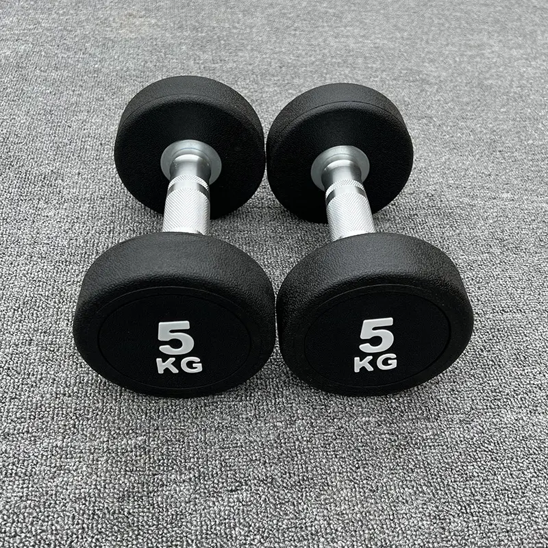 Strength Equipment Workout Training Equipment Urethane Custom Commercial PU customer logo dumbbells