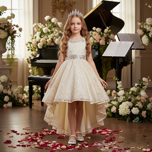 <span class=keywords><strong>Vestidos</strong></span> Elegantes de Encaje <span class=keywords><strong>para</strong></span> <span class=keywords><strong>Niñas</strong></span> de 12 Años, Vestido de Fiesta de Cumpleaños con Cinturón, Vestido de Dama de Honor <span class=keywords><strong>para</strong></span> Bodas - Product Image 2
