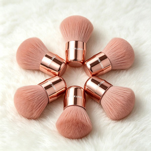 Custom Logo Pink Mushroom Head Makeup <b>Brush</b> Rose Gold Handle Soft Synthetic Nail Dust Cleaning Powder Blush - Product Image 4