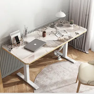 Fornitore ergonomico professione marmorizzazione scrivania da ufficio tavolo regolabile multifunzione elettrico doppio motore sollevamento sit standdesk