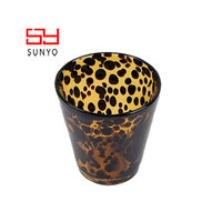 Vasos Retro SUNYO con Diseño de Concha de Tortuga, Juego de Regalo Único para Amantes del Té, Vaso para Whisky con Diseño Color Ámbar Sólido