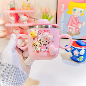 Gobelet isotherme double paroi en plastique recyclable et personnalisable pour enfants, motif dessin animé LingKa - Product Image 4