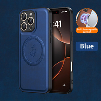 Étui de téléphone à support magnétique robuste pour iPhone 16 Pro Max 15 Plus 14 13 12 16e pu béquille en cuir couverture arrière