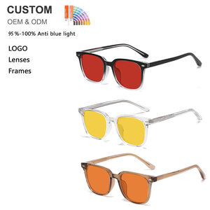 Gafas de Alta Gama Firstsense con Bloqueo de Luz Azul, Lentes Rojas Retro, Gafas Protectoras para Computadora, Gafas con Logotipo Personalizado - Product Image 1