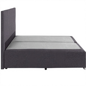 Venta al por mayor de fábrica: Base de cama estándar moderna alemana con somier, tapicería de terciopelo/lino suave y muelles ensacados/de madera - Product Image 1