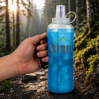 Bouteille d'eau pliable en TPU sans BPA, écologique, 500 ml, pour le sport, la randonnée et les activités de plein air