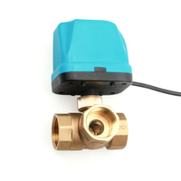 Vanne à boisseau sphérique électrique en laiton, trois fils, double commande, double sens, port 3/4'', joint PTFE, haute température, eau, OEM, climatisation