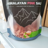 Sachet d'emballage personnalisé en plastique avec logo imprimé pour sel marin / Sachet vertical pour sel rose de l'Himalaya avec fenêtre transparente