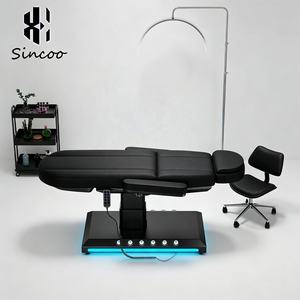 Luxury Custom Designs Black Base Electric Beauty Skin Care Bed With Lights Reclinable Salon Facial Eyelash Lash Bed Tattoo Bed - Product Image 5