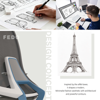 Chaise de bureau ergonomique SITSTAR ODM avec appui-tête en tissu maillé, base en aluminium, certifiée BIFMA EN 1335, pour bureaux et projets