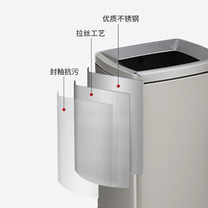 Poubelles de hall d'hôtel en acier inoxydable, poubelles sur pied pour entrée d'ascenseur avec cendriers et extincteurs à cigarettes - Product Image 1
