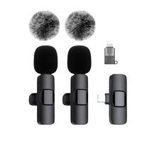 Microphone Lavalier Sans Fil Type C Plug and Play Kit 2 Micros pour Enregistrement Vidéo Téléphone et Diffusion en Direct