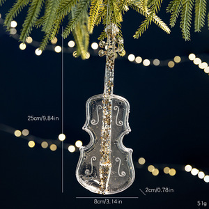 Decorazione Natalizia: Ornamento Trasparente in Acrilico a Forma di Fiocco di Neve, Angelo con Paillettes, Cristallo Pendente per Atmosfera Natalizia - Product Image 5
