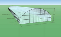 Serre en polycarbonate pour culture verticale à faible coût, serre occultante à portée unique, grande taille, ombrage à 100 %