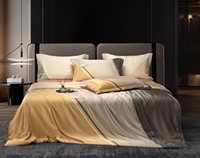 Ensemble de literie 100% soie de mûrier, 4 pièces, housse de couette en soie pure, ensemble de draps avec 2 taies d'oreiller, ensemble de linge de lit taille King Queen