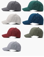 Grosir topi Trucker Snapback Laser berlubang cepat kering topi Golf pola Dot dan kotak-kotak untuk performa olahraga