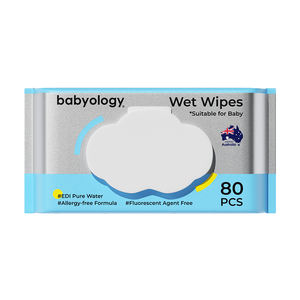 Vente en gros de 80 lingettes pour bébé, eau pure, jetables, douces, nettoyage pour bébé, usine. - Product Image 1