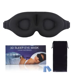 Factory wholesale adjustable custom Private label memory foam travel 3D contour reusable sleeping eye mask