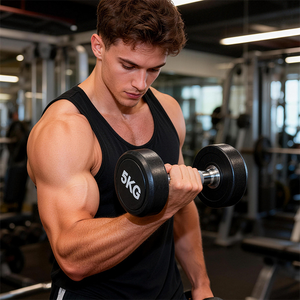 Haltères ronds YR en gros d'usine, haltères fixes de salle de sport, haltères en caoutchouc pour entraînement des bras, logo personnalisable - Product Image 5