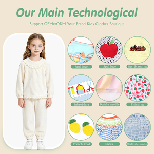 Conjunto de Pijama de Forro Polar Coral para Niñas Pequeñas, con Volantes y Encaje, Manga Larga, Ropa de Dormir de Invierno, Suave y Cálida, 2 Piezas - Product Image 3