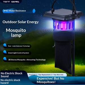 Lampe Solaire Anti-Moustiques en Acier Inoxydable, Répulsif d'Insectes Extérieur, Étanche IP65, Lampe Attractrice d'Insectes pour - Product Image 5